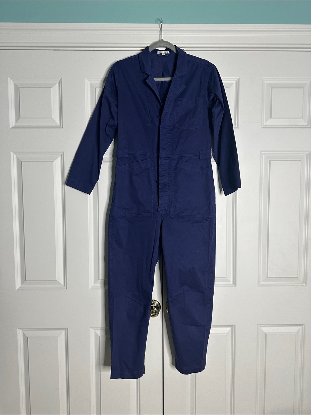 Alex Mill, Standard Jumpsuit in Cotton Twill, Blue, Button down, Small - Picture 4 of 9